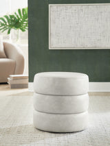 Ummi Bone Swivel Accent Ottoman from Ashley - Luna Furniture