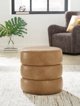 Ummi Caramel Swivel Accent Ottoman from Ashley - Luna Furniture