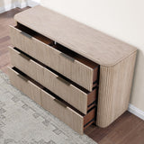 Henry 65″ 6-Drawer Reeded Dresser, Tan Finish from Steve Silver - Luna Furniture