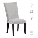 Artemis White/Gray 5-Piece 70″ Rectangle Marble Top Dining Set with Chenille Chairs from Steve Silver - Luna Furniture