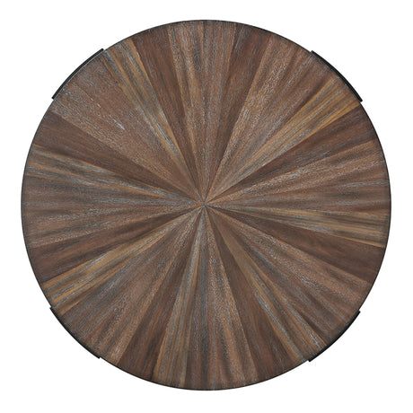 Chevron Cinnamon 22-inch Round End Table from Steve Silver - Luna Furniture