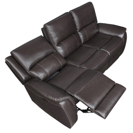 Alexandria Chocolate Power Leather Reclining Sofa from Steve Silver - Luna Furniture