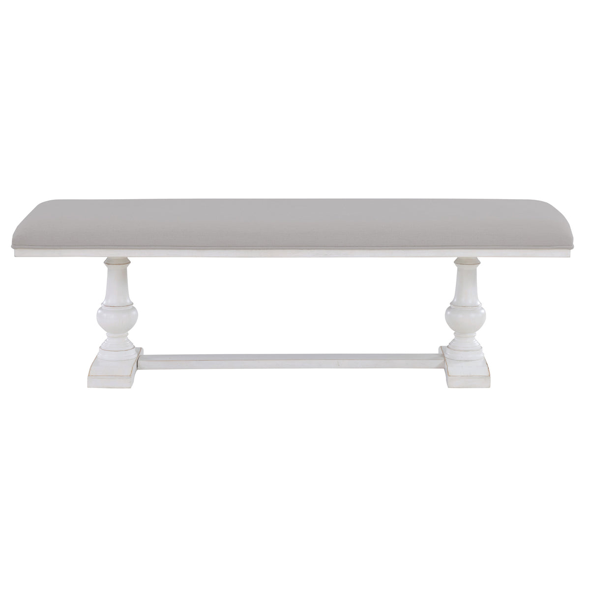 Warren White/Gray 60″ Upholstered Dining Bench from Steve Silver - Luna Furniture