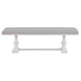 Warren White/Gray 60″ Upholstered Dining Bench from Steve Silver - Luna Furniture