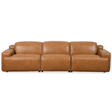 Urbana Triple PWR Recliner Sofa - Tan Leather from Ashcroft Furniture - Luna Furniture