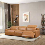 Urbana Triple PWR Recliner Sofa - Tan Leather from Ashcroft Furniture - Luna Furniture