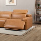 Urbana Triple PWR Recliner Sofa - Tan Leather from Ashcroft Furniture - Luna Furniture