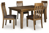 Urbinforte Dining Table and 4 Chairs in Light Brown from Ashley - Luna Furniture