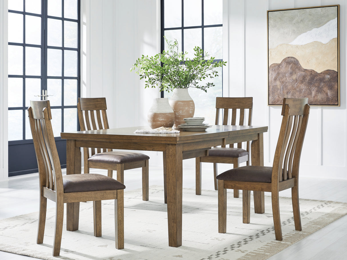 Urbinforte Dining Table and 4 Chairs in Light Brown from Ashley - Luna Furniture