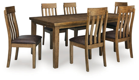 Urbinforte Dining Table and 6 Chairs in Light Brown from Ashley - Luna Furniture