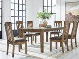 Urbinforte Dining Table and 6 Chairs in Light Brown from Ashley - Luna Furniture