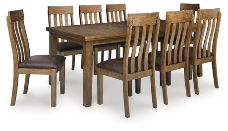 Urbinforte Dining Table and 8 Chairs in Light Brown from Ashley - Luna Furniture