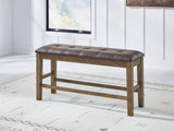 Urbinforte Light Brown Counter Height Dining Bench from Ashley - Luna Furniture