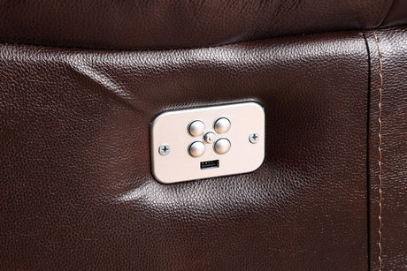 Denver Brown Dual-Power 6-Piece Leather Sectional from Steve Silver - Luna Furniture