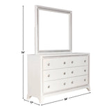 Cassie Illuminating Glam Dresser and Mirror, Shimmering Pearl Finish from Steve Silver - Luna Furniture