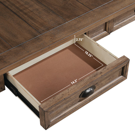 Joanna 59.5″ 4-Drawer Dining Table, Brown from Steve Silver - Luna Furniture