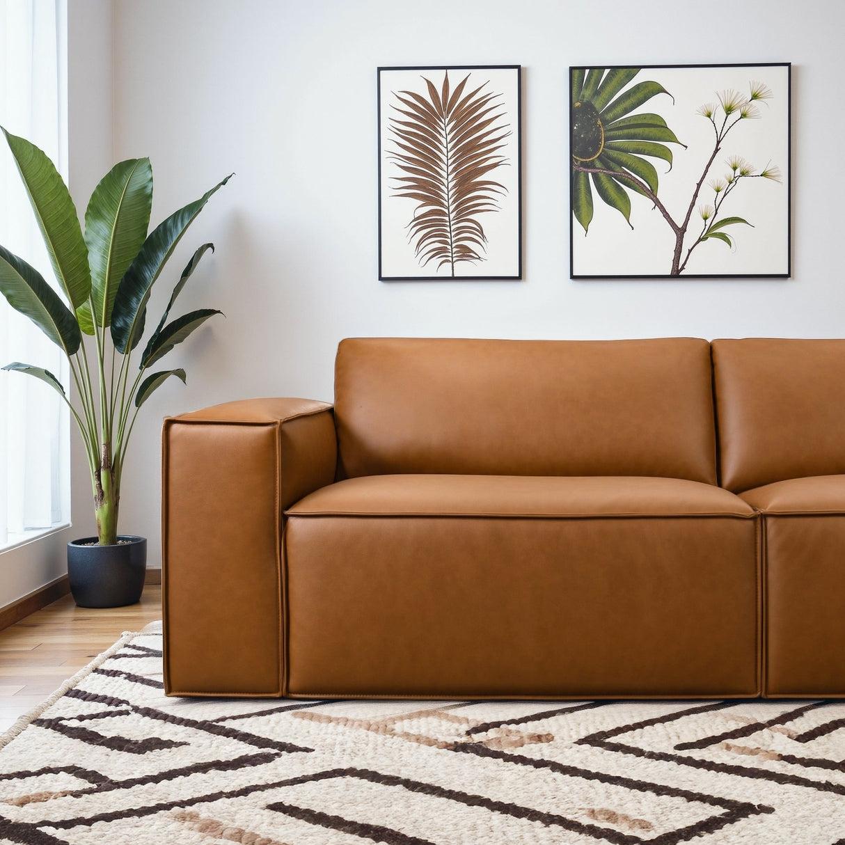 Uvalde Tan Vegan Leather Sofa from Midinmod - Luna Furniture