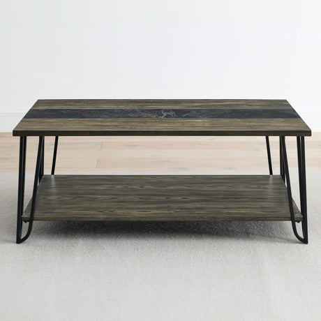 Harper Cocktail Table with SIntered Stone Inlay from Steve Silver - Luna Furniture