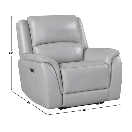 Alexandria Stone Top-Grain Leather Power Recliner from Steve Silver - Luna Furniture
