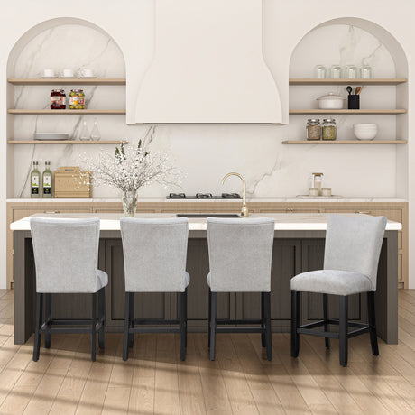 Artemis Gray Chenille Counter Height Chair, Set of 2 from Steve Silver - Luna Furniture