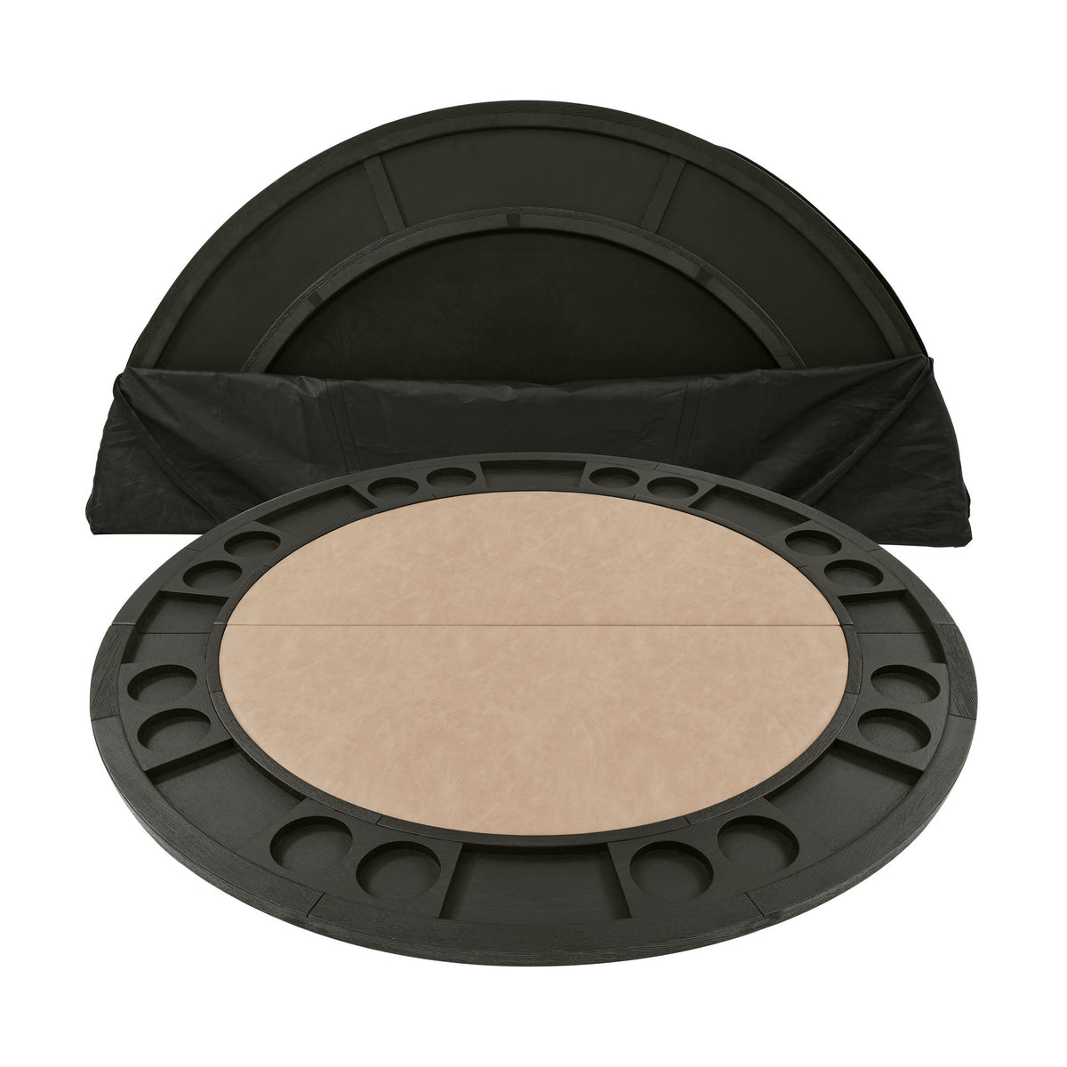 Rylie Black 48" Round Counter Dining Table with 4 Drawers and Game Top from Steve Silver - Luna Furniture