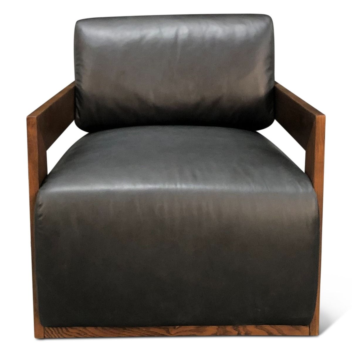 Maison Harper Accent Chair in Charme Black Leather from Home Trends & Design - Luna Furniture
