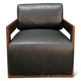 Maison Harper Accent Chair in Charme Black Leather from Home Trends & Design - Luna Furniture