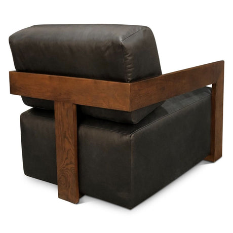 Maison Harper Accent Chair in Charme Black Leather from Home Trends & Design - Luna Furniture