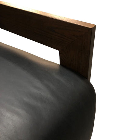 Maison Harper Accent Chair in Charme Black Leather from Home Trends & Design - Luna Furniture