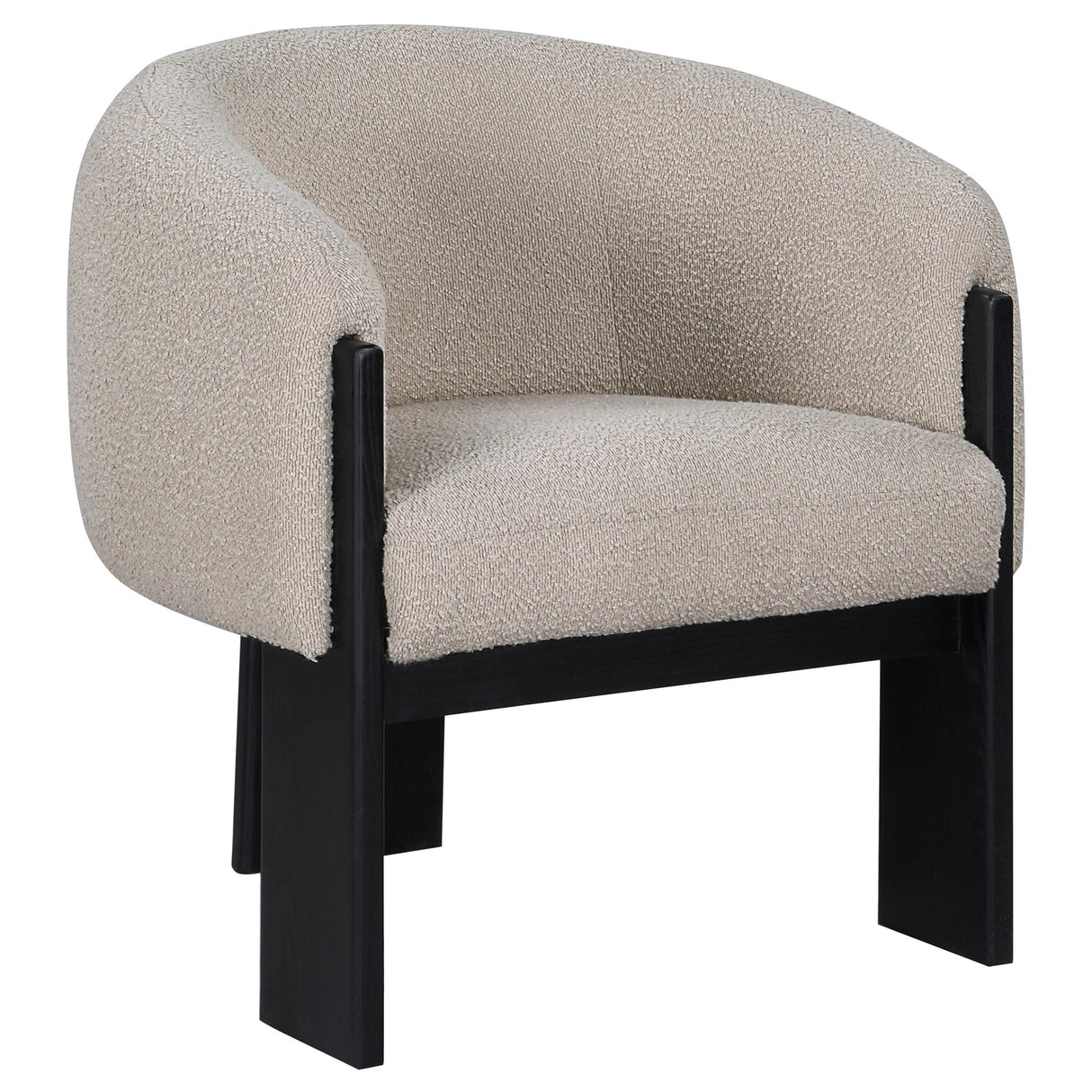 Valdez Beige Boucle Upholstered Barrel Back Accent Chair from Coaster - Luna Furniture