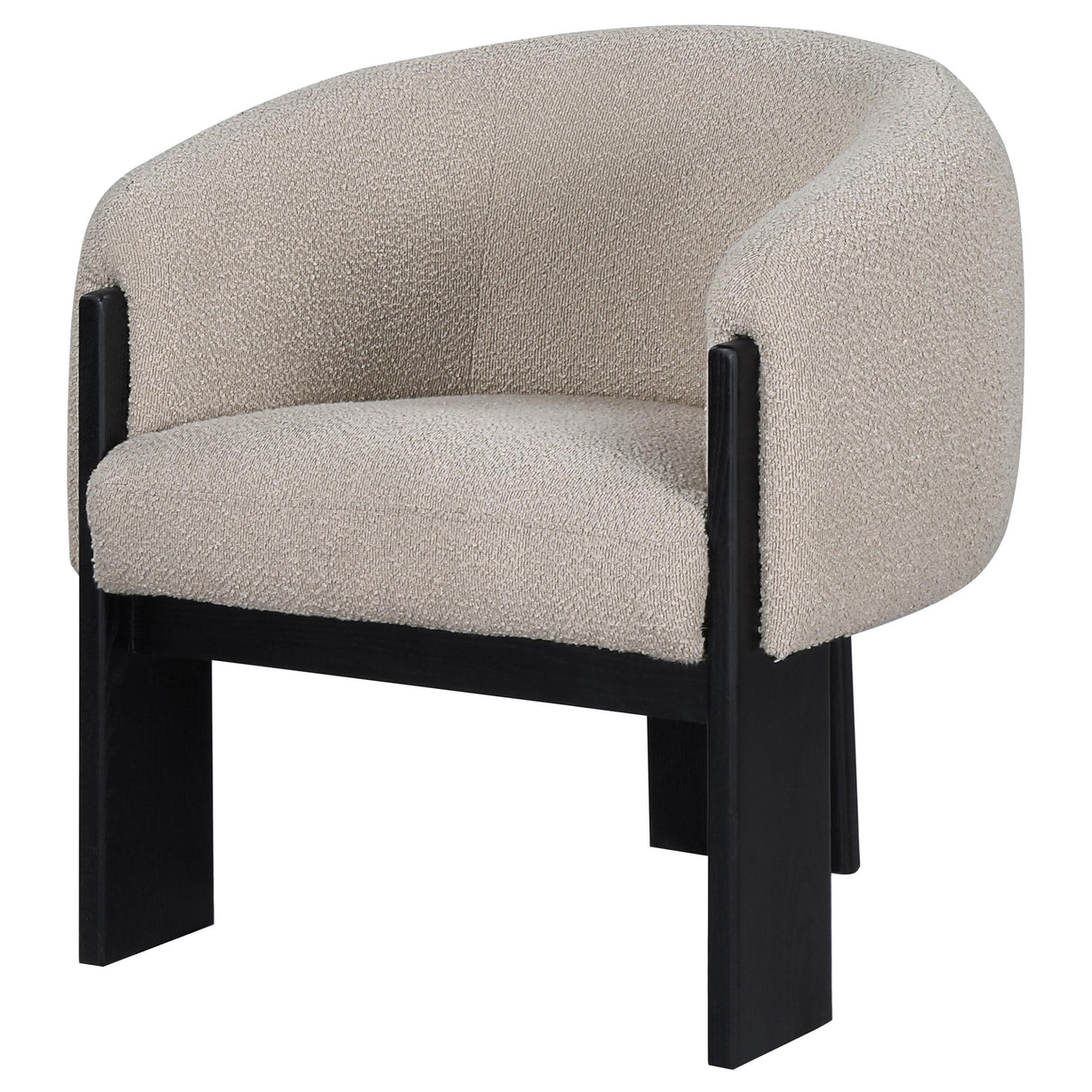 Valdez Beige Boucle Upholstered Barrel Back Accent Chair from Coaster - Luna Furniture