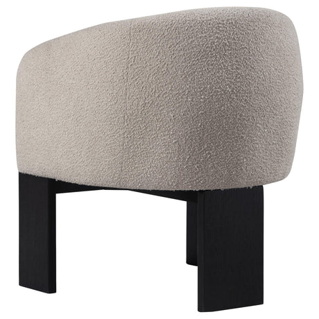 Valdez Beige Boucle Upholstered Barrel Back Accent Chair from Coaster - Luna Furniture