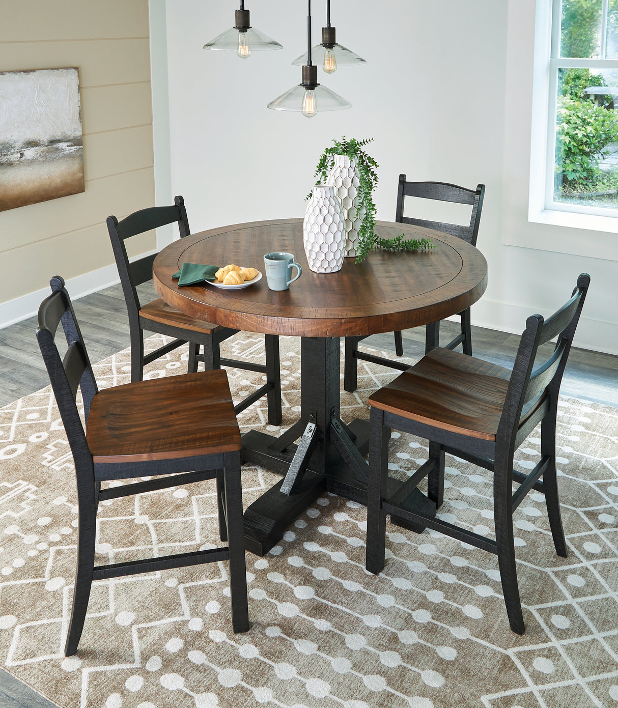 Valebeck Counter Height Dining Table and 4 Barstools in Multi from Ashley - Luna Furniture
