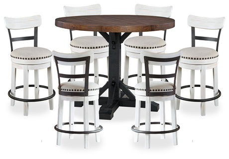 Valebeck Counter Height Dining Table and 6 Barstools - D546D34