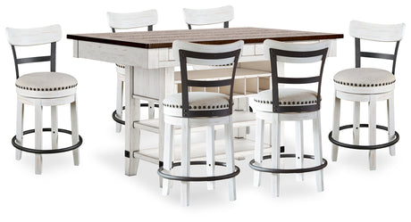 Valebeck Counter Height Dining Table and 6 Chairs from Ashley - Luna Furniture