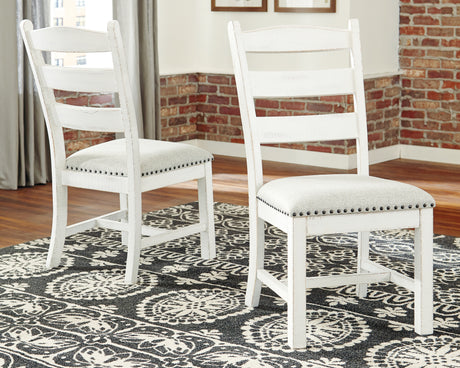 Valebeck Dining Table and 6 Chairs in White/Brown from Ashley Furniture - Luna Furniture