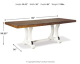 Valebeck Dining Table and 8 Chairs with Storage in White/Brown from Ashley Furniture - Luna Furniture