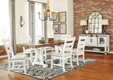 Valebeck Dining Table and 8 Chairs with Storage in White/Brown from Ashley Furniture - Luna Furniture