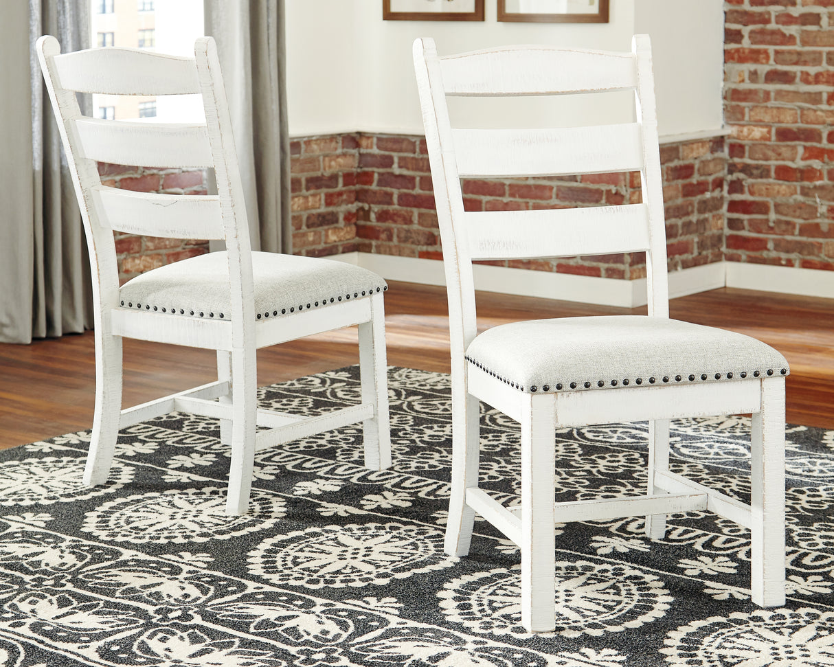 Valebeck Dining Table and 8 Chairs with Storage in White/Brown from Ashley Furniture - Luna Furniture