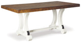 Valebeck Dining Table and 8 Chairs with Storage in White/Brown from Ashley Furniture - Luna Furniture