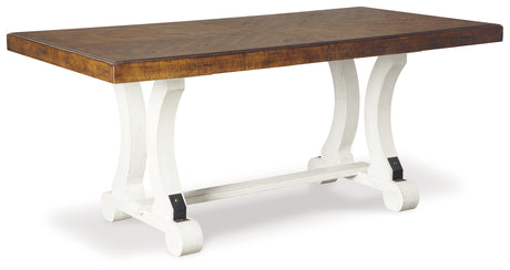 Valebeck Dining Table and 8 Chairs with Storage in White/Brown from Ashley - Luna Furniture
