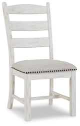 Valebeck Dining Table and 8 Chairs with Storage in White/Brown from Ashley Furniture - Luna Furniture