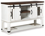 Valebeck Dining Table and 8 Chairs with Storage in White/Brown from Ashley Furniture - Luna Furniture