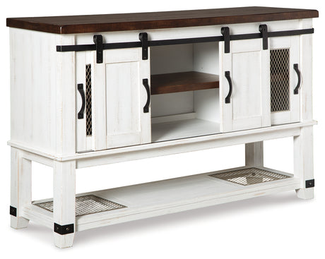 Valebeck Dining Table and 8 Chairs with Storage in White/Brown from Ashley - Luna Furniture