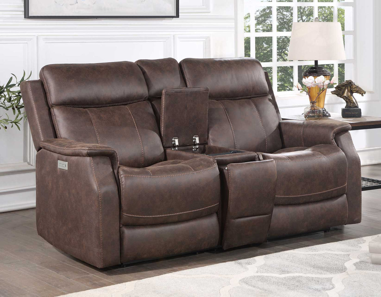 Valencia Walnut 3-Piece Dual Power Reclining Living Room Set from Steve Silver - Luna Furniture