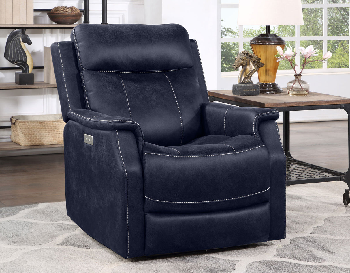 Valencia Ocean Blue Dual Power Recliner from Steve Silver - Luna Furniture