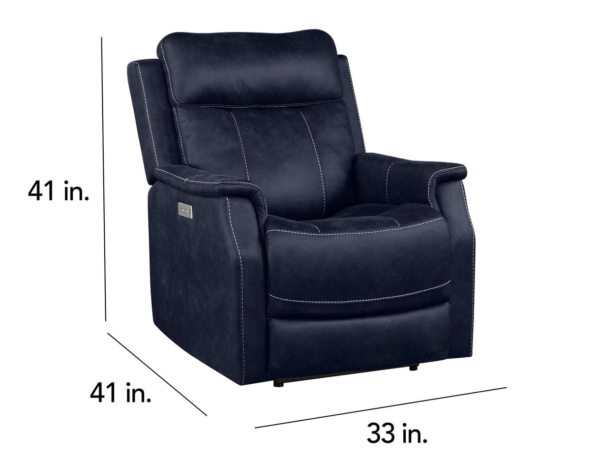 Valencia Ocean Blue Dual Power Recliner from Steve Silver - Luna Furniture
