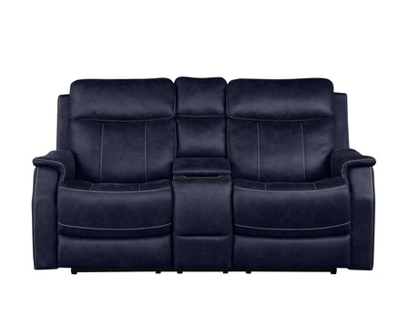 Valencia Ocean Blue Dual-Power Reclining Console Loveseat from Steve Silver - Luna Furniture