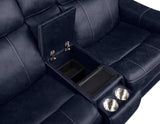 Valencia Ocean Blue Dual-Power Reclining Console Loveseat from Steve Silver - Luna Furniture