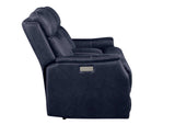 Valencia Ocean Blue Dual-Power Reclining Console Loveseat from Steve Silver - Luna Furniture
